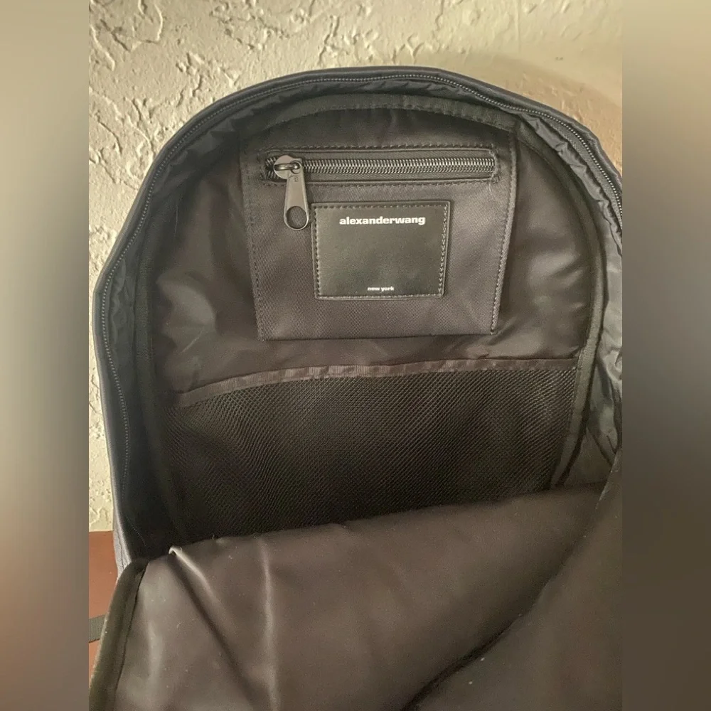 Alexander Wang Black Nylon Canvas Backpack Bag Large Travel Office School men